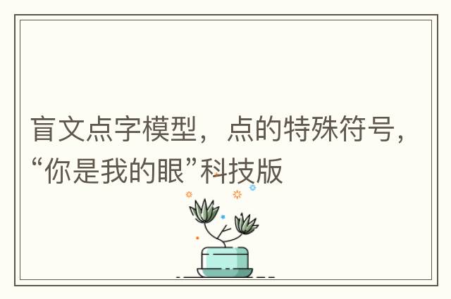 盲文點(diǎn)字模型，點(diǎn)的特殊符號，“你是我的眼”科技版