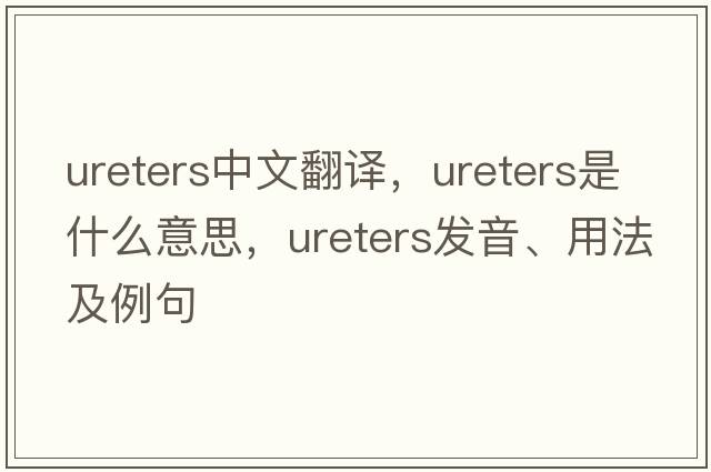 Ureters中文翻譯，Ureters是什么意思，Ureters發(fā)音、用法及例句
