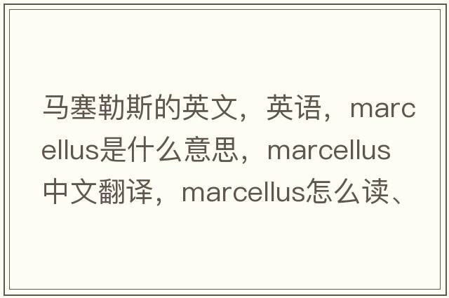 馬塞勒斯的英文，英語(yǔ)，Marcellus是什么意思，Marcellus中文翻譯，Marcellus怎么讀、發(fā)音、用法及例句