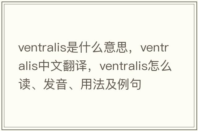 ventralis是什么意思，ventralis中文翻譯，ventralis怎么讀、發(fā)音、用法及例句