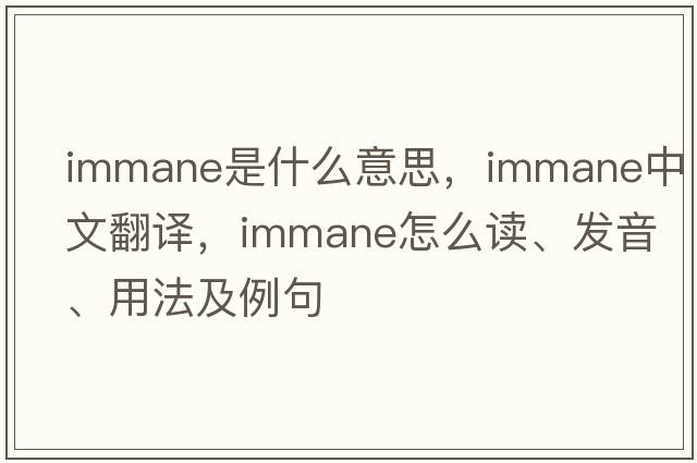 immane是什么意思，immane中文翻譯，immane怎么讀、發(fā)音、用法及例句