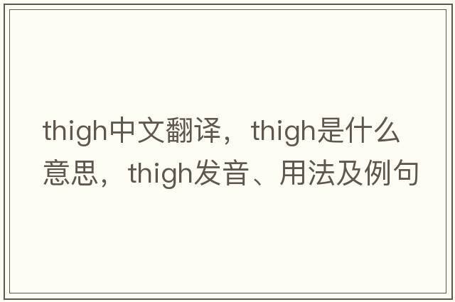 thigh中文翻譯，thigh是什么意思，thigh發(fā)音、用法及例句