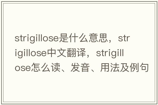 strigillose是什么意思，strigillose中文翻譯，strigillose怎么讀、發(fā)音、用法及例句
