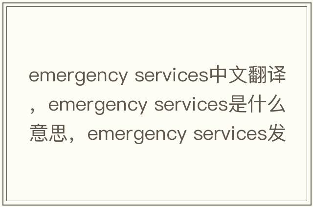 emergency services中文翻譯，emergency services是什么意思，emergency services發(fā)音、用法及例句