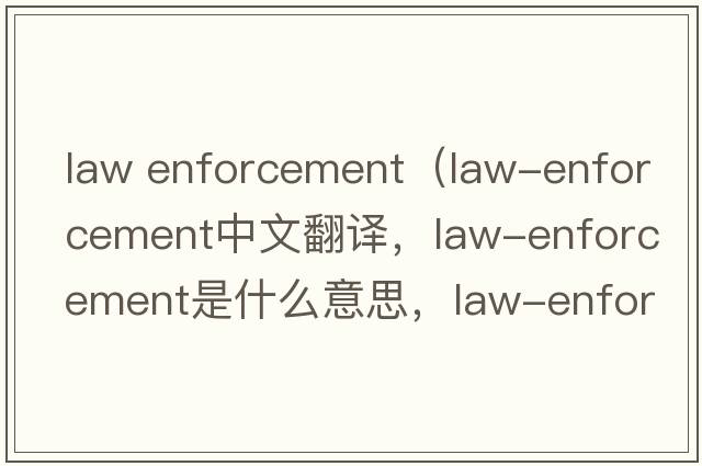 law enforcement（law-enforcement中文翻譯，law-enforcement是什么意思，law-enforcement發(fā)音、用法及例句）