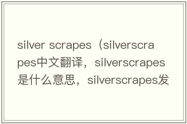 silver scrapes（silverscrapes中文翻譯，silverscrapes是什么意思，silverscrapes發(fā)音、用法及例句）