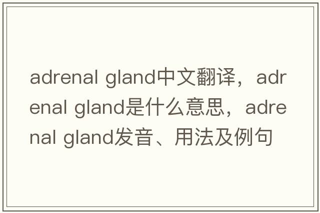 adrenal gland中文翻譯，adrenal gland是什么意思，adrenal gland發(fā)音、用法及例句