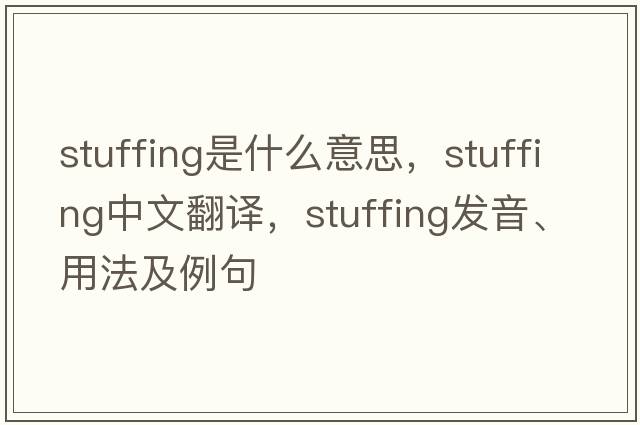stuffing是什么意思，stuffing中文翻譯，stuffing發(fā)音、用法及例句