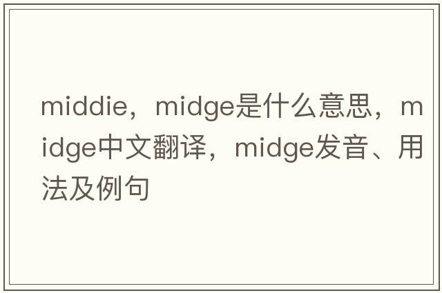middie，midge是什么意思，midge中文翻譯，midge發(fā)音、用法及例句