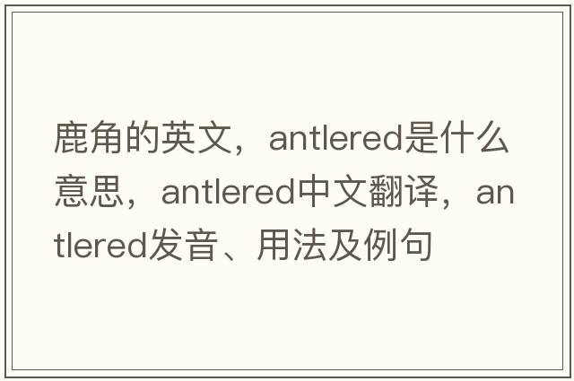鹿角的英文，antlered是什么意思，antlered中文翻譯，antlered發(fā)音、用法及例句