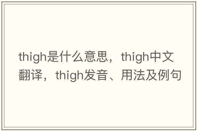 thigh是什么意思，thigh中文翻譯，thigh發(fā)音、用法及例句