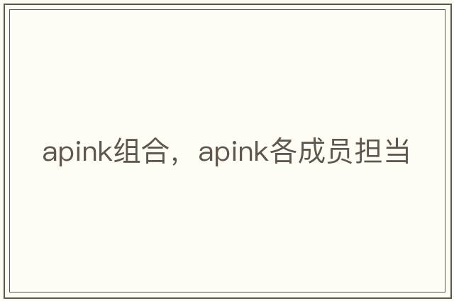 apink組合，apink各成員擔當